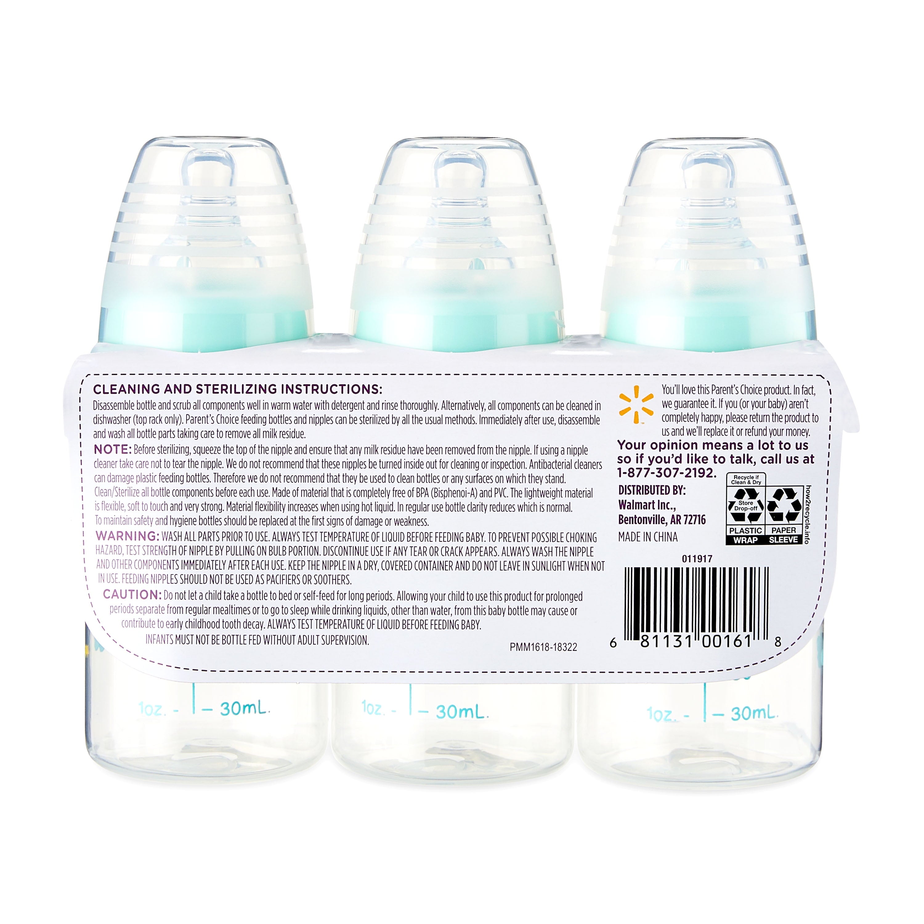 Parent'S Choice 3-Pack Bottles 5 Oz