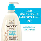 Baby Daily Moisture Bath Body Wash & Shampoo, Liquid Soap, Oat Extract, 18 Fl Oz