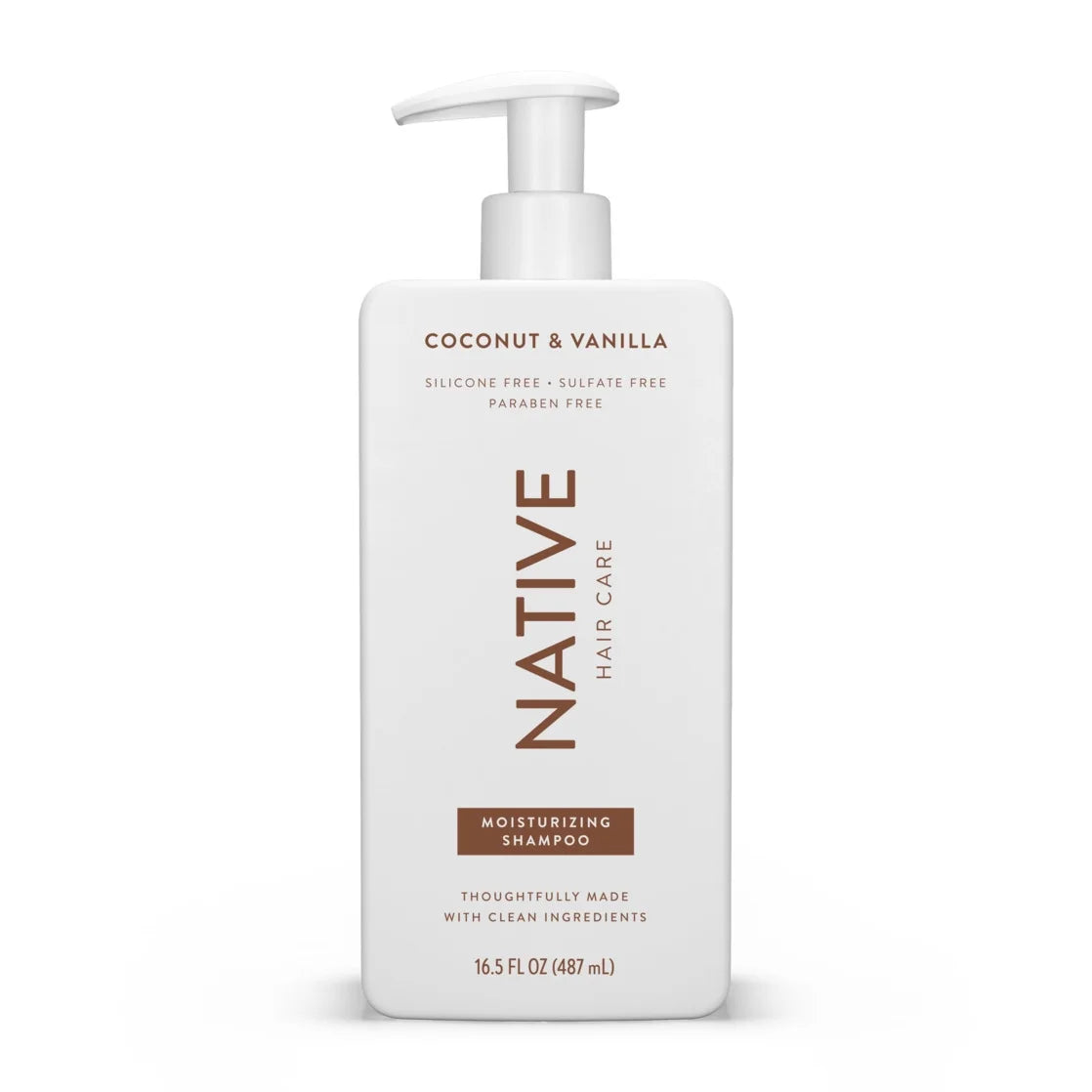 Native Moisturizing Shampoo, Coconut & Vanilla, Sulfate & Paraben Free, 16.5 Oz