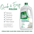 Quick Shine Multi-Surface Floor Finish, Pfas-Free Formula, All Purpose Household Floor Polish, 64 Oz