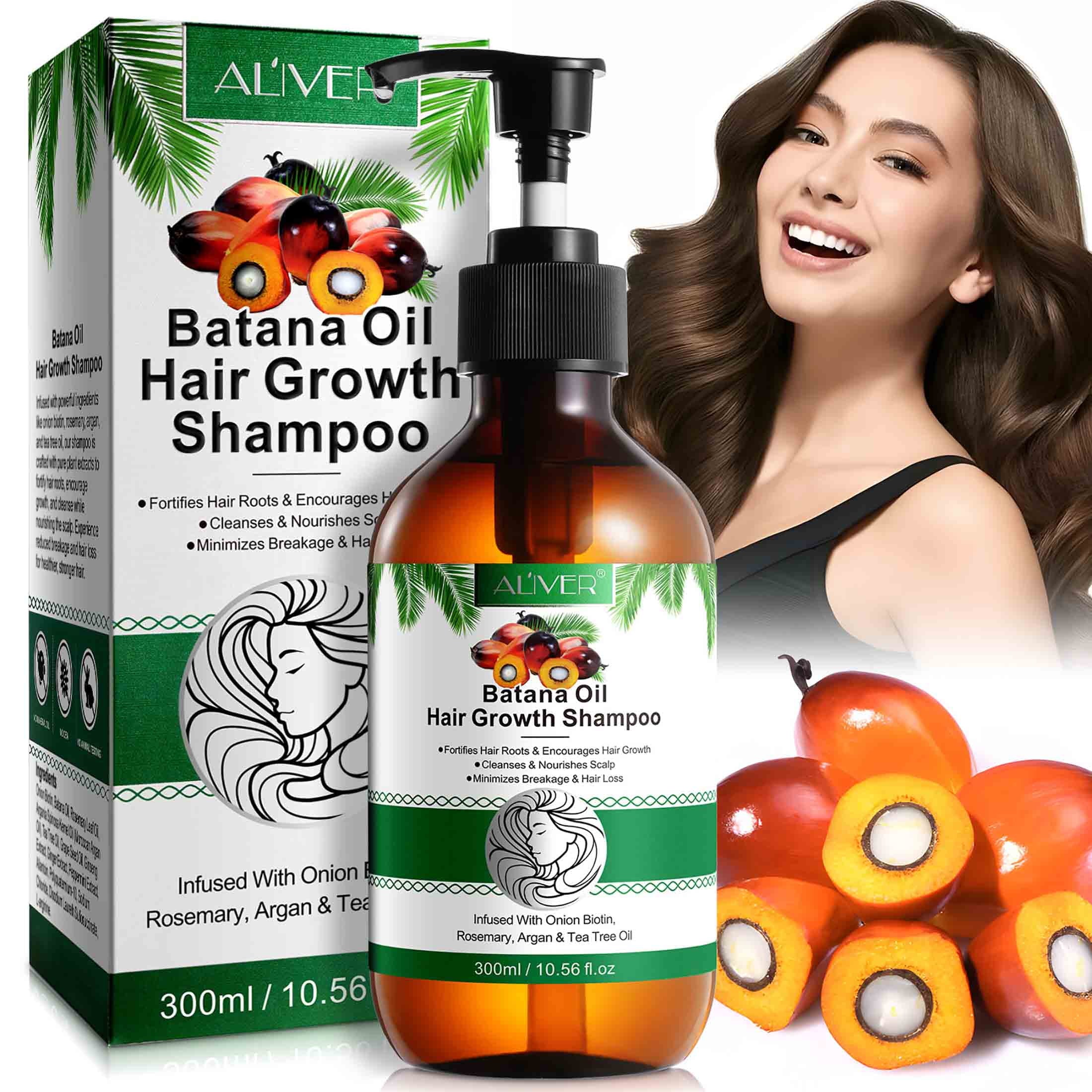 Aliver Batana Oil Shampoo,Pure Plant Extracts,Cleanses & Nourishes Scalp,For All Hair Type ,10.56Fl.Oz