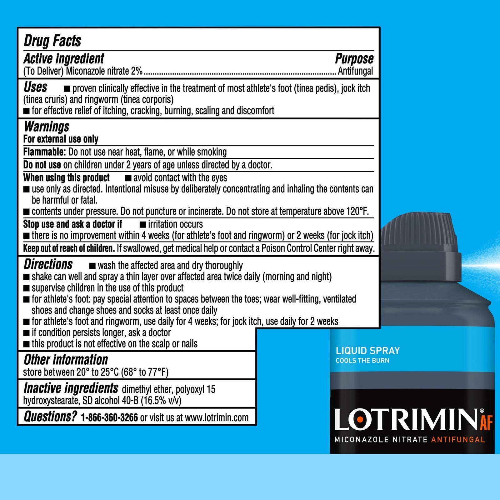 AF Athlete'S Foot Liquid Spray, 4.6 Ounce Spray Can