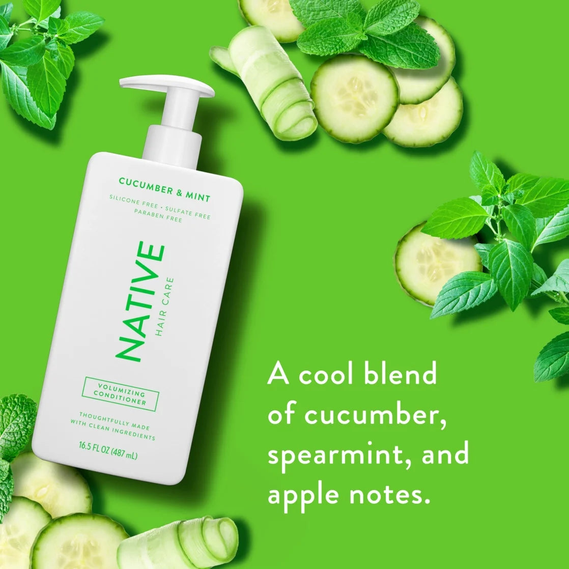 Native Volumizing Conditioner, Cucumber & Mint, Sulfate & Paraben Free, 16.5 Oz