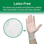 Disposable Vinyl Gloves 100 Ct. - Medium - Clear - Latex Free - Food Safe Gloves