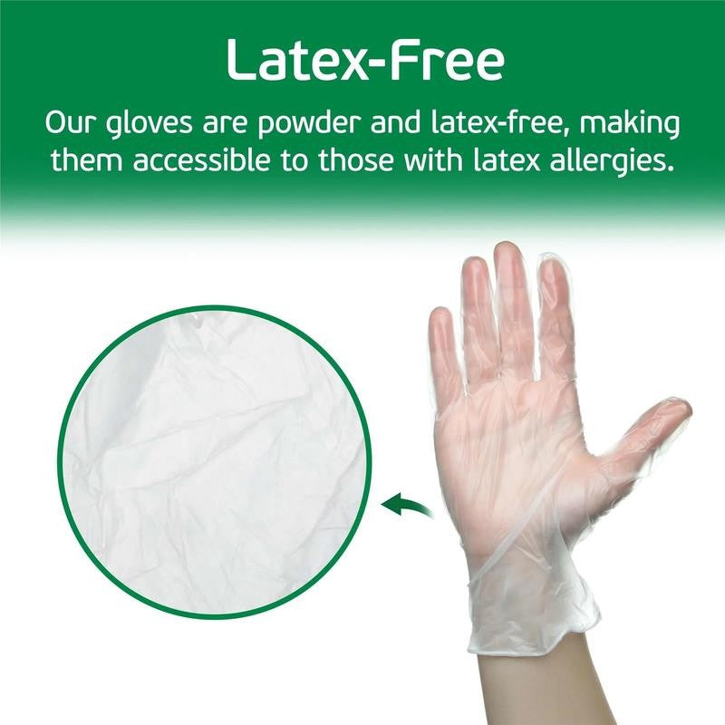 Disposable Vinyl Gloves 100 Ct. - Medium - Clear - Latex Free - Food Safe Gloves