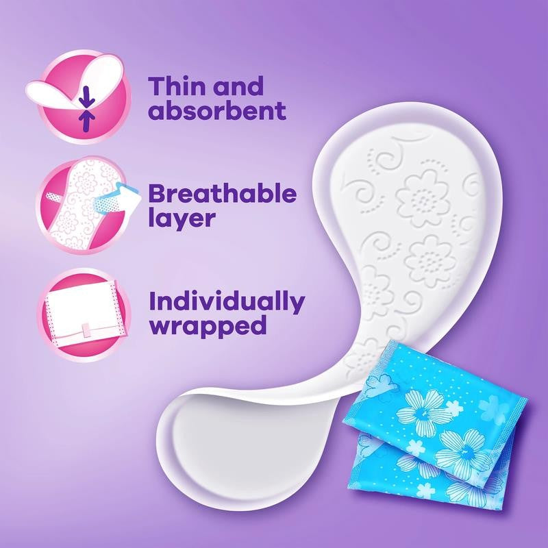 Daily Fresh Thin Panty Liners, Regular Absorbency, Unscented, 72 Count