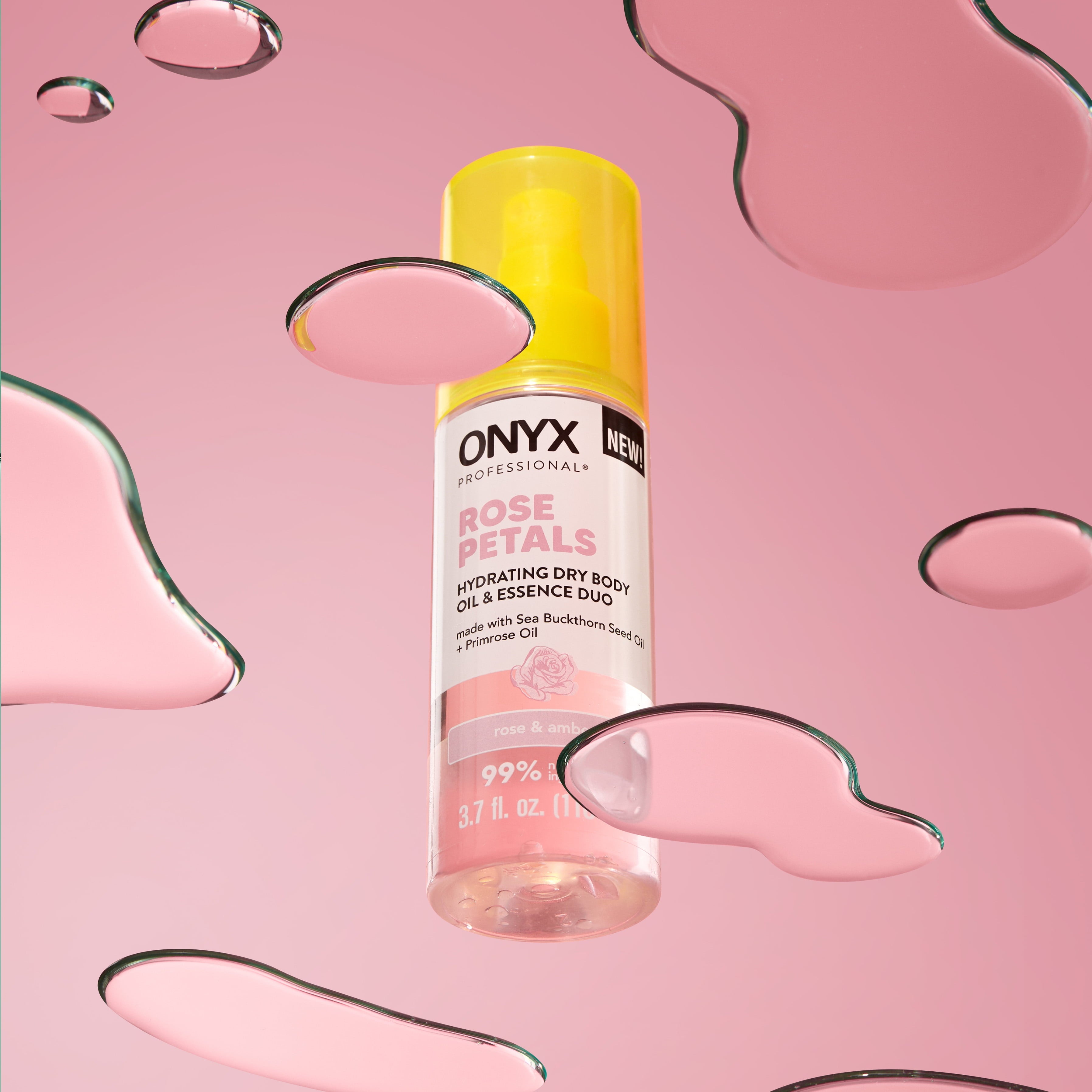 ONYX Professional Hydrating Dry Body Oil & Essence Duo, Rose Petals, 3.7 Fl Oz