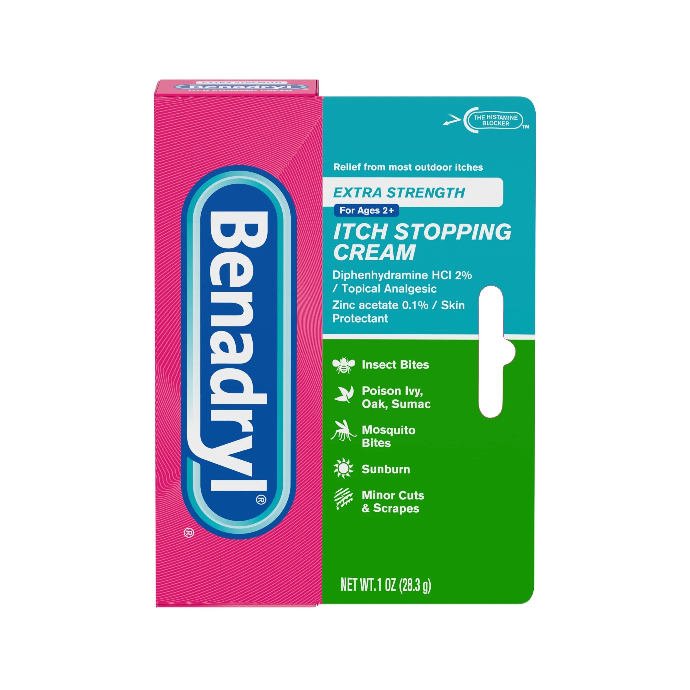 Benadryl Extra Strength Itch Relief Cream, Topical Analgesic, 1 Oz