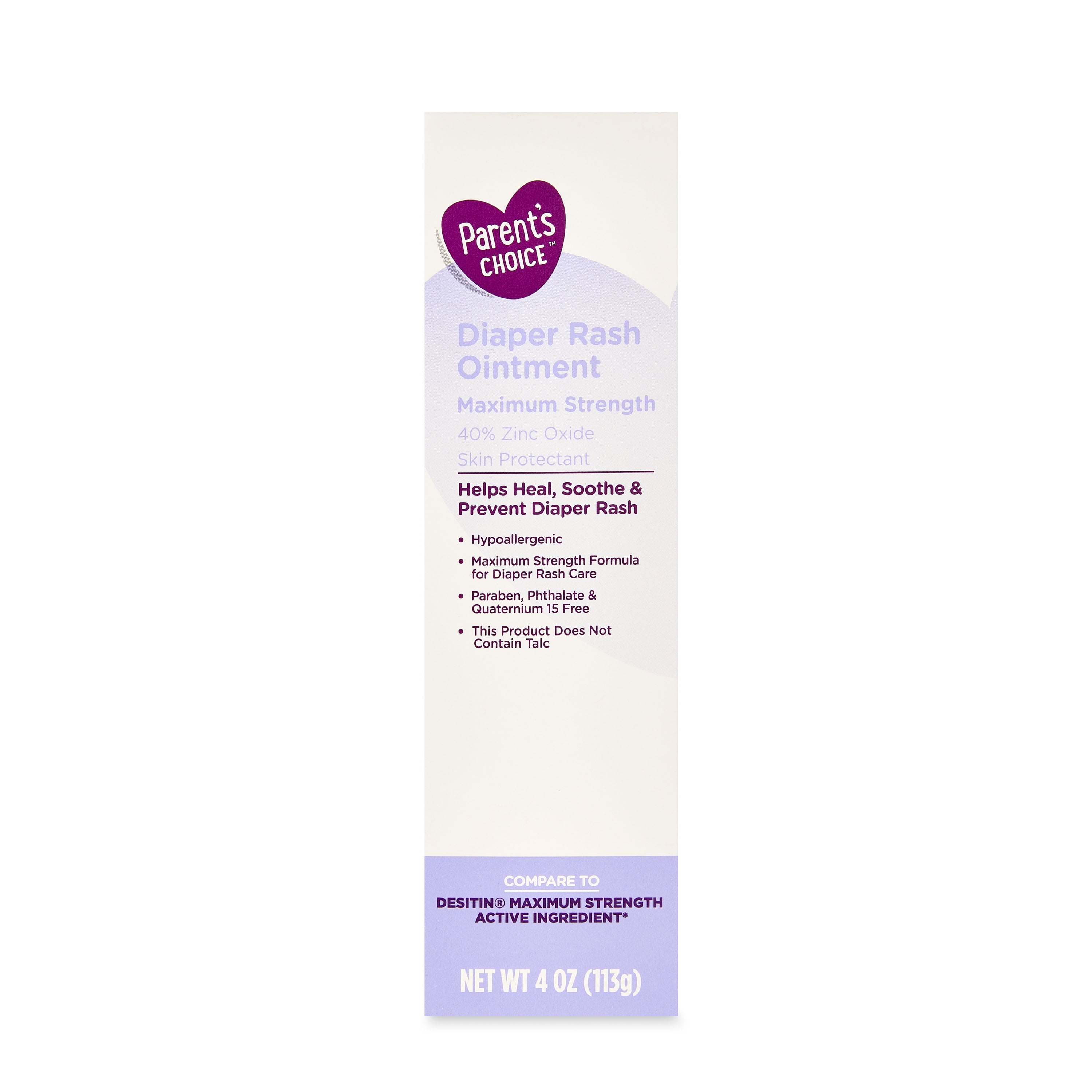 Parent'S Choice Diaper Rash Ointment Maximum Strength Zinc Oxide Skin Protectant, 4 Oz