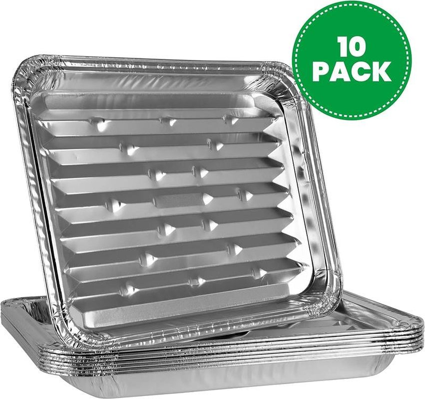 Aluminum Foil Grill Pans 9” X 13” Disposable Aluminum Foil Pans, 10-Pack