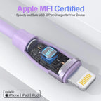 Bkayp Iphone Charger [Apple Mfi Certified] 2 Pack 20W PD USB C Wall Charger with 6Ft Fast Charging Cables Compatible with Iphone 14/13/12/11 Purple