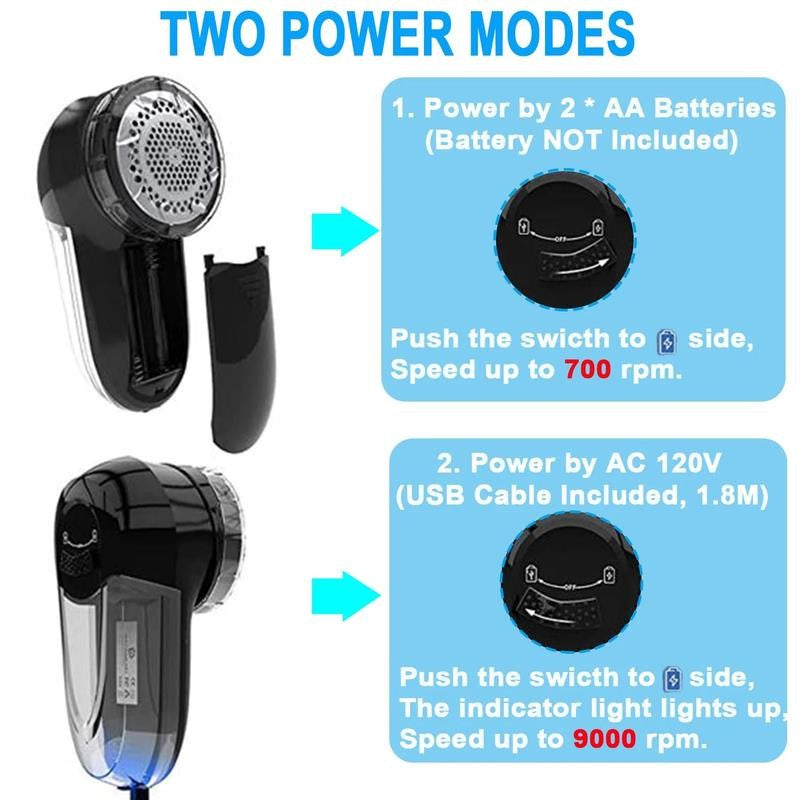 Fabric Lint Shaver - Fuzz Remover, AC 120V Electric Sweater Shaver, Efficiently