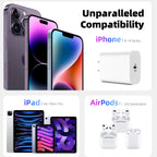 Bkayp Iphone Charger [Apple Mfi Certified] 2 Pack 20W USB C Wall Charger with 6Ft Fast Charging Cable Compatible with Iphone 14/13/12/11 White