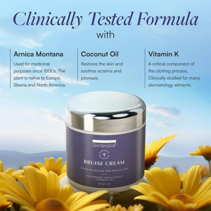 Arnica Bruise Cream 4Oz - Vitamin K C E for Thin Skin, Moisturizing Skin Renewal