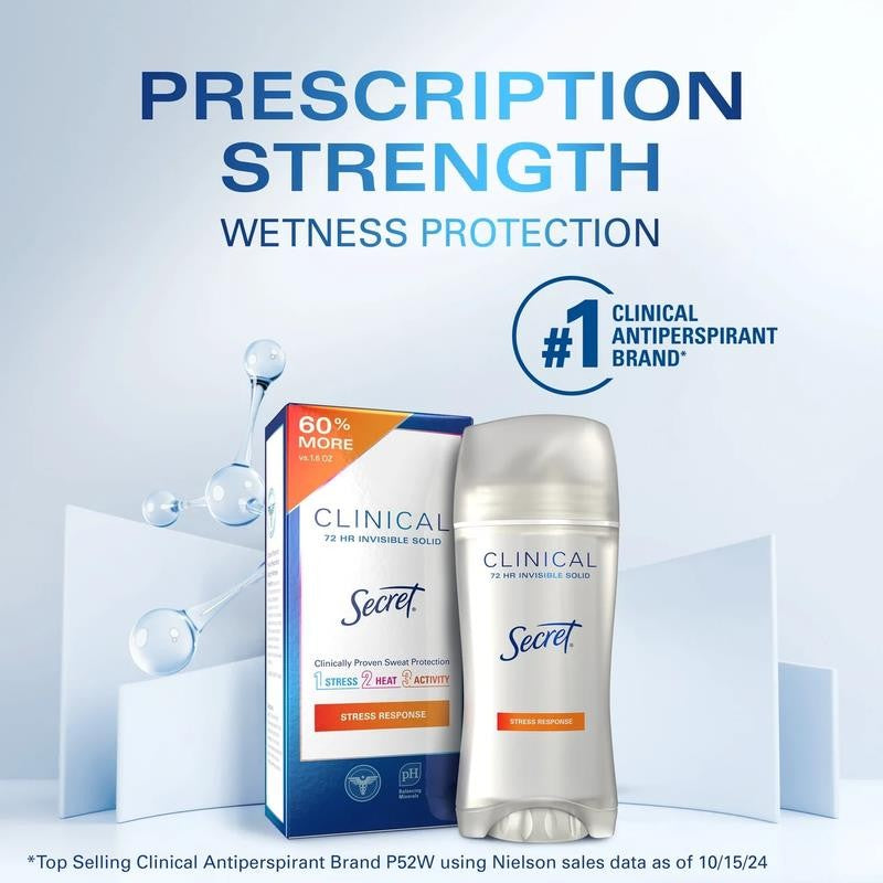 Clinical Invisible Solid Antiperspirant and Deodorant for Women, Stress Response