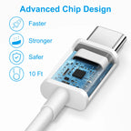 3 Pack USB C Charger with 6FT Cable Compatible for Iphone 17 16 15/Iphone 15 Pro/Iphone 15 Pro Max/Ipad Pro/Mini/Air4/Airpods