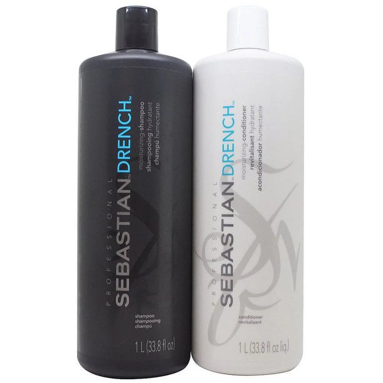 Sebastian Drench Moisturizing Shampoo and Conditioner Liter Duo, 33.8 Oz