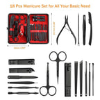18Pcs Nail Clipper Manicure Set for Adult Professional Stainless Steel Grooming