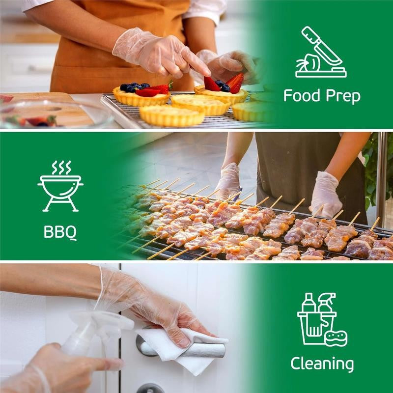 Disposable Vinyl Gloves 100 Ct. - Medium - Clear - Latex Free - Food Safe Gloves