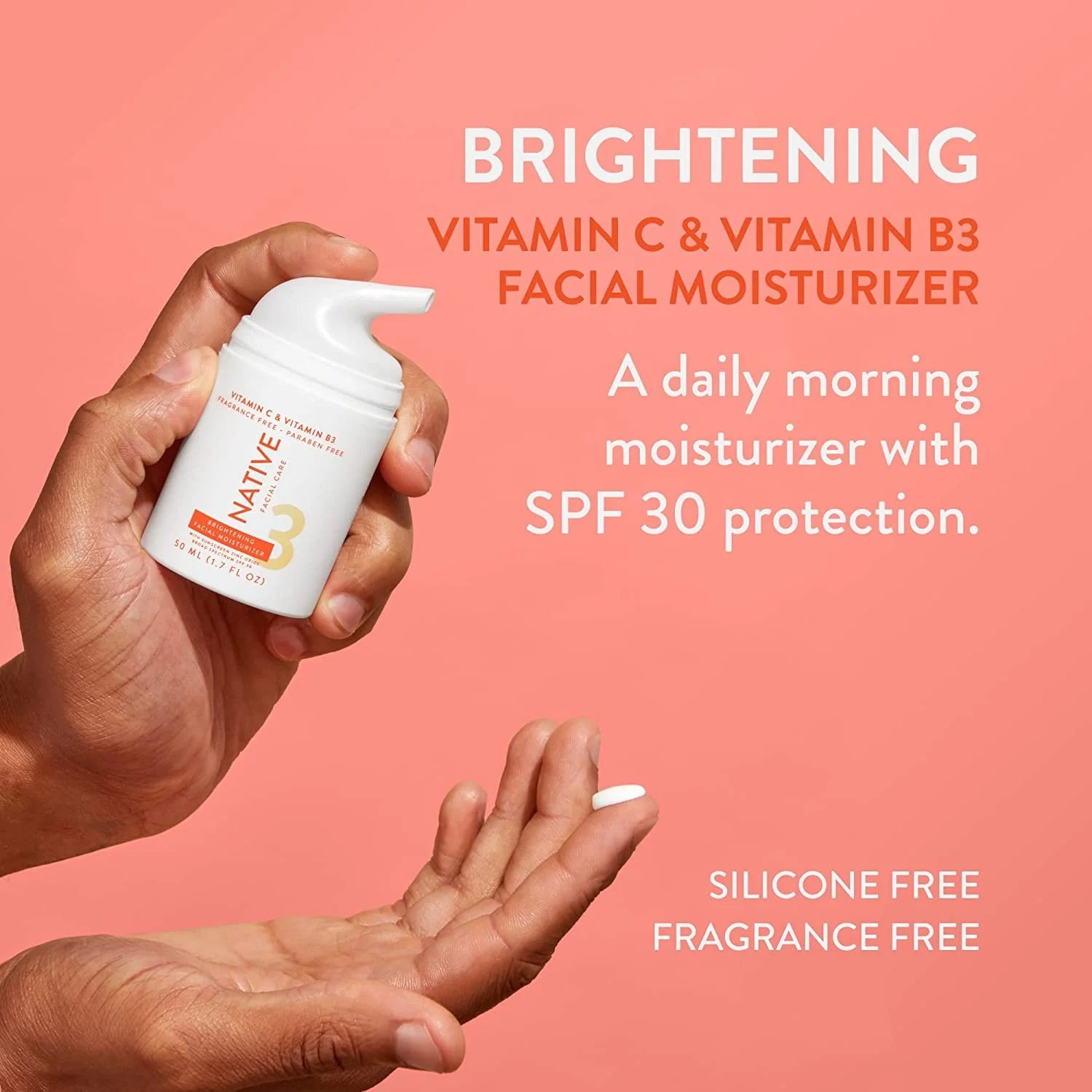 Native Facial Moisturizer with Vitamin C and Niacinamide, Brightening, SPF 30, 1.7 Oz