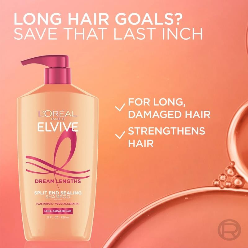 Elvive Dream Lengths Restoring Shampoo, Pump, 28 Fl Oz