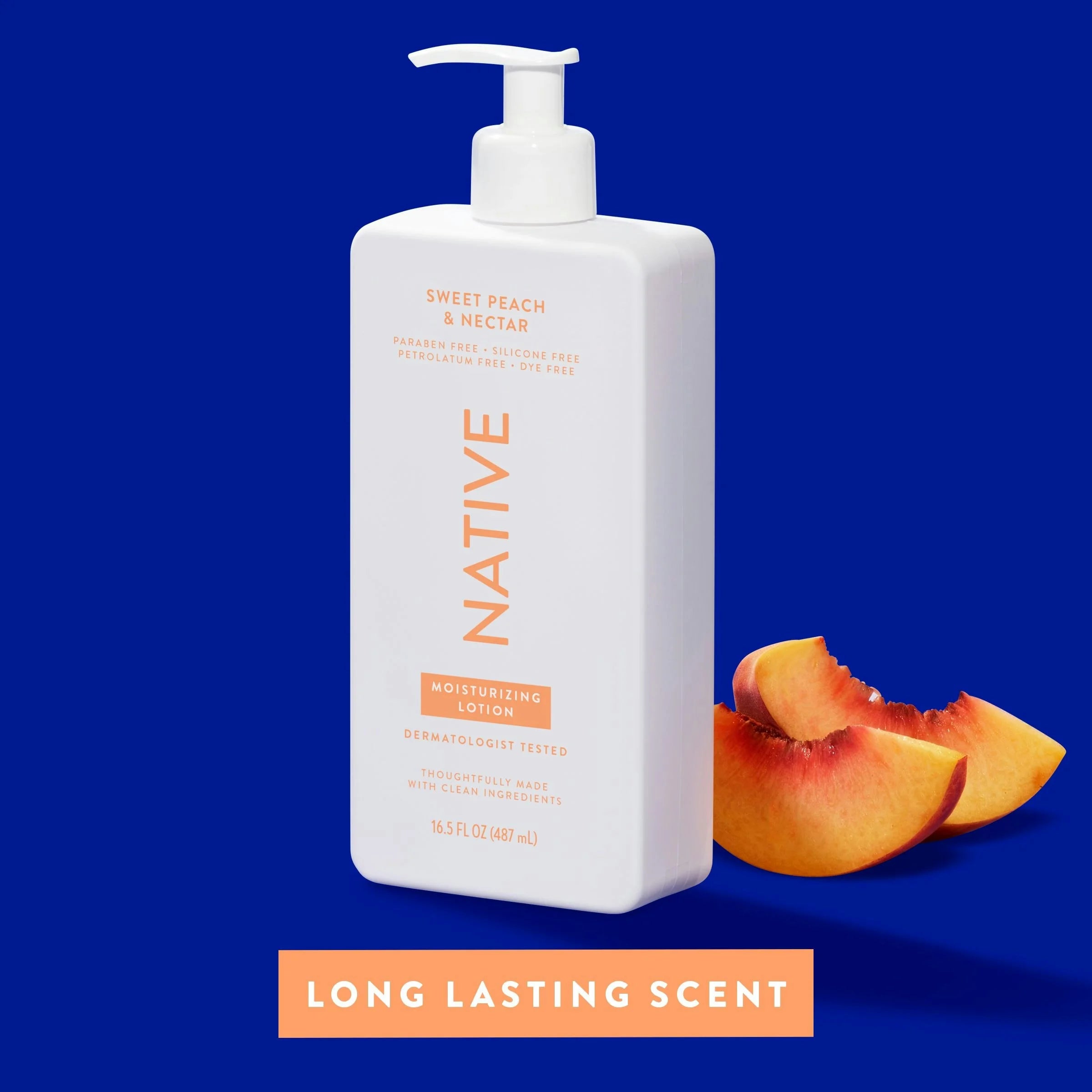 Native Moisturizing Hand & Body Lotion, Sweet Peach & Nectar, Paraben Free, for Women and Men, 16.5 Fl Oz