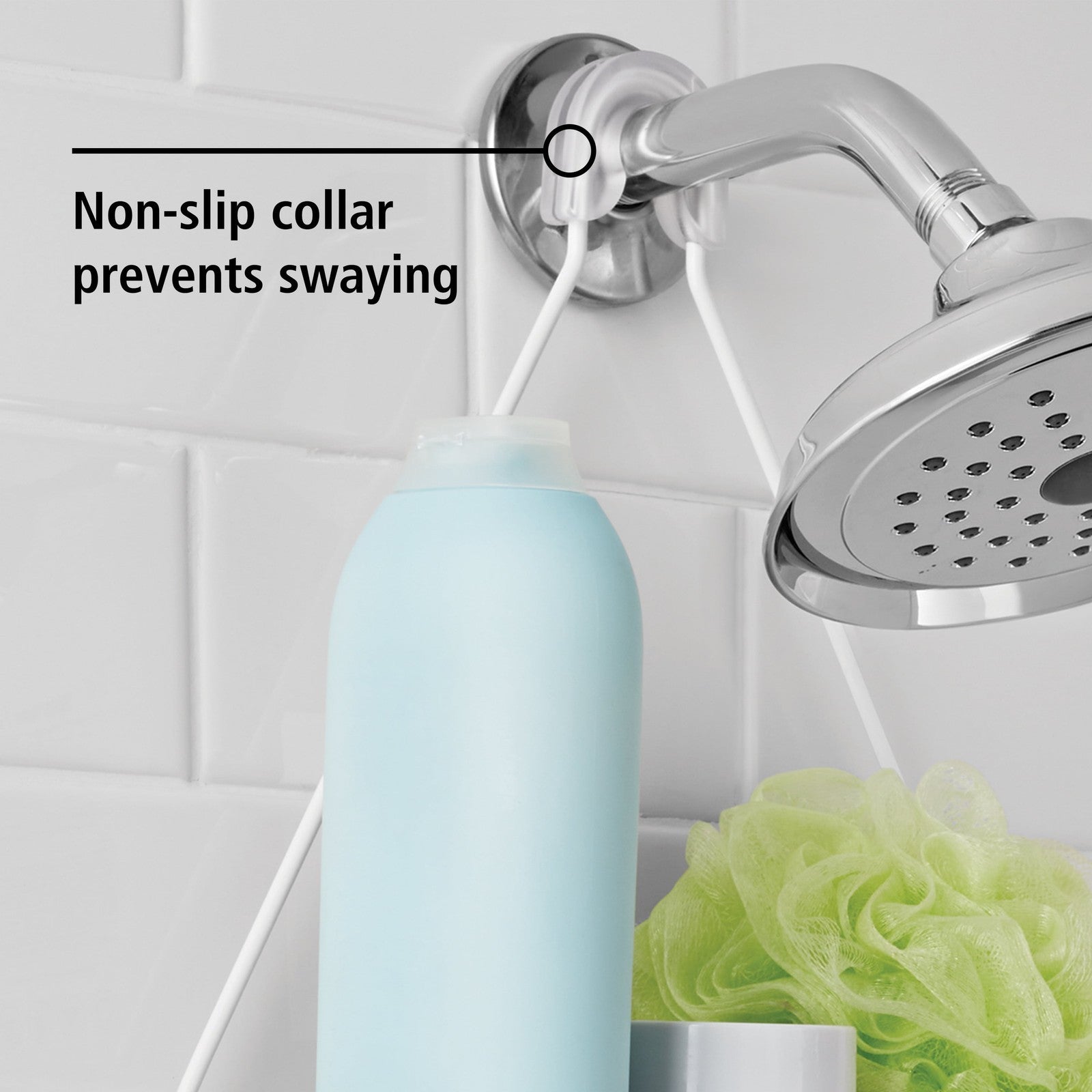 Basic Hanging Shower Caddy with 2 Shelves and Soap Tray, White