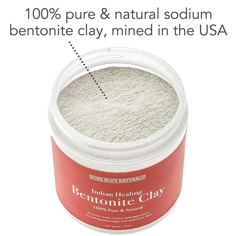 Bentonite Clay Powder for DIY Detox Body & Face Mask, Indian Healing Clay By