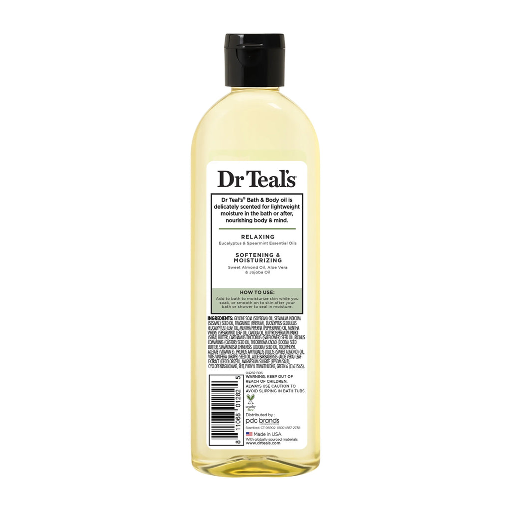 (3 Pack) Dr Teal'S Bath & Body Oil, Moisture + Rejuvenating Eucalyptus & Spearmint Essential Oils, 8.8 Fl Oz.