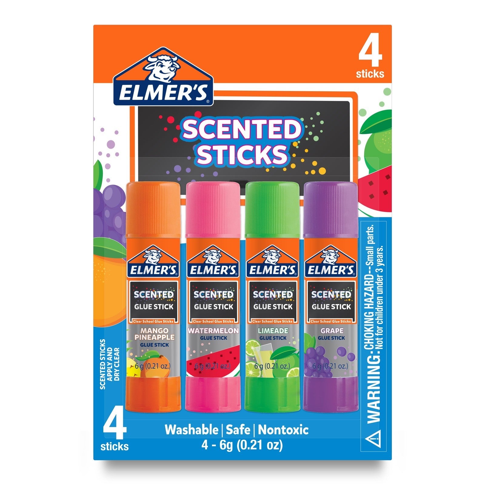 Elmer’S Scented Glue Sticks, School Glue, Clear Color, 6 Grams Each, 4 Count, 5