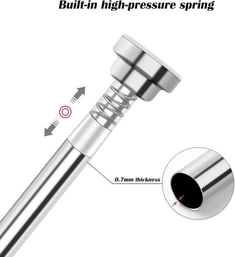 Adjustable Shower Curtain Rod, 32-84 Inch Stainless Steel, Spring Tension, Anti-
