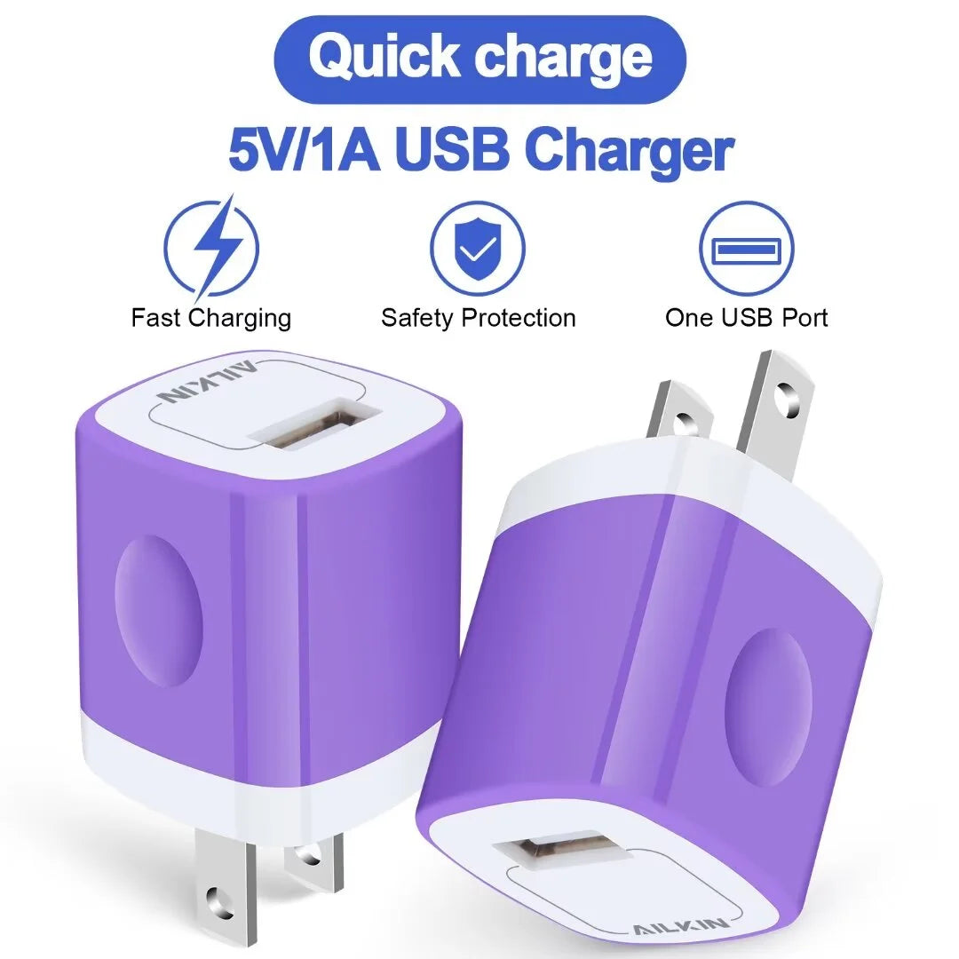 Type C Charger,Fast Charging Block Type C,AILKIN 3PACK Usb Charger Block Plug Adapter 3PCS Usb C Charging Cable 6Ft Usb a to Usb C Cable High Speed Phone Charger Cord Android Fast Charger Block