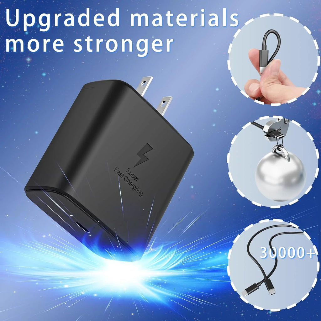 Super Fast Charger Type C 2Pack 45W USB C Fast Charging Block Wall Charger with 2*10FT Android Phone Charger Cable Compatible with Samsung Galaxy S25/S24/S23 /S22/S21/S20