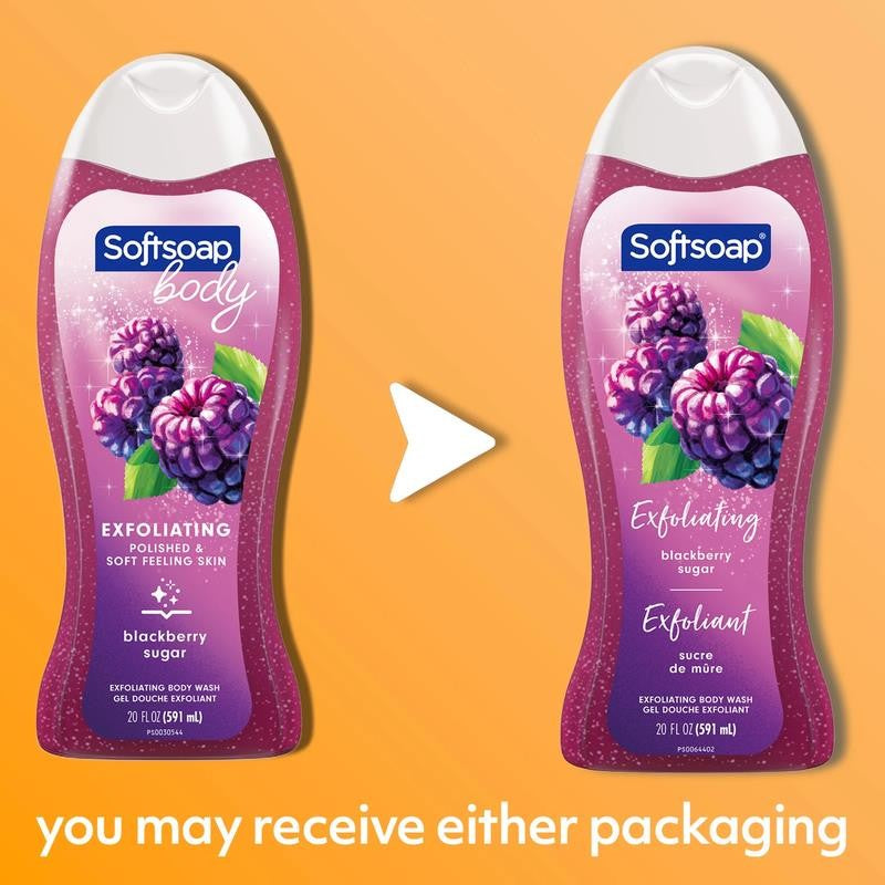 Exfoliating Body Wash, All Skin Types, Blackberry Sugar, 20 Fl Oz Bottle