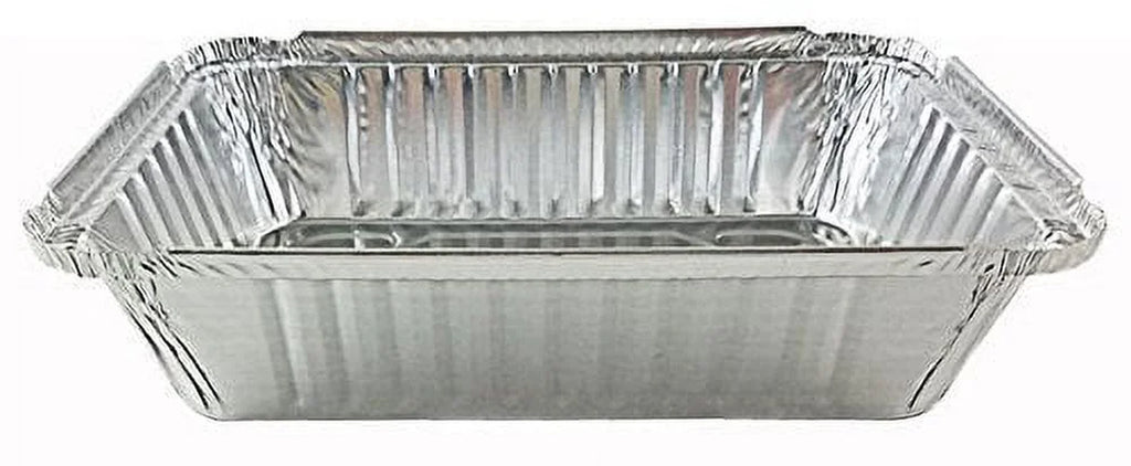 2 1/4 Lb. Oblong Deep Aluminum Foil Take-Out Pan with Board Lid Disposable Conta