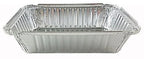 2 1/4 Lb. Oblong Deep Aluminum Foil Take-Out Pan with Board Lid Disposable Conta