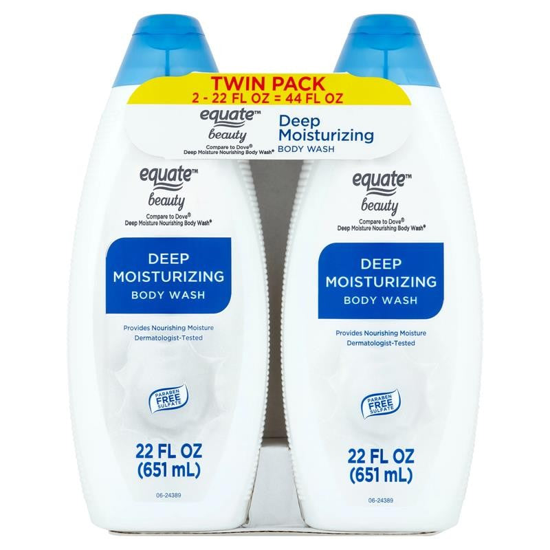Deep Moisturizing Body Wash Twin Pack, 22 Fl Oz (2 Count), Compare to Dove® Deep