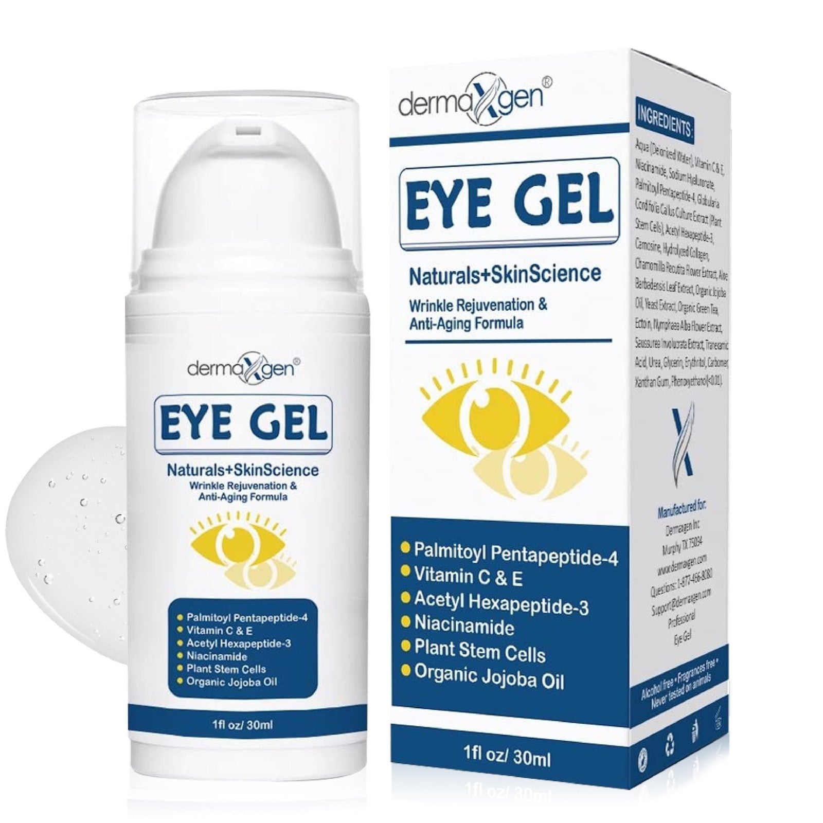 Eye Gel + Plant Stem Cells + Matrixyl 3000 + EYE BAG REMOVER, Arginine for Under