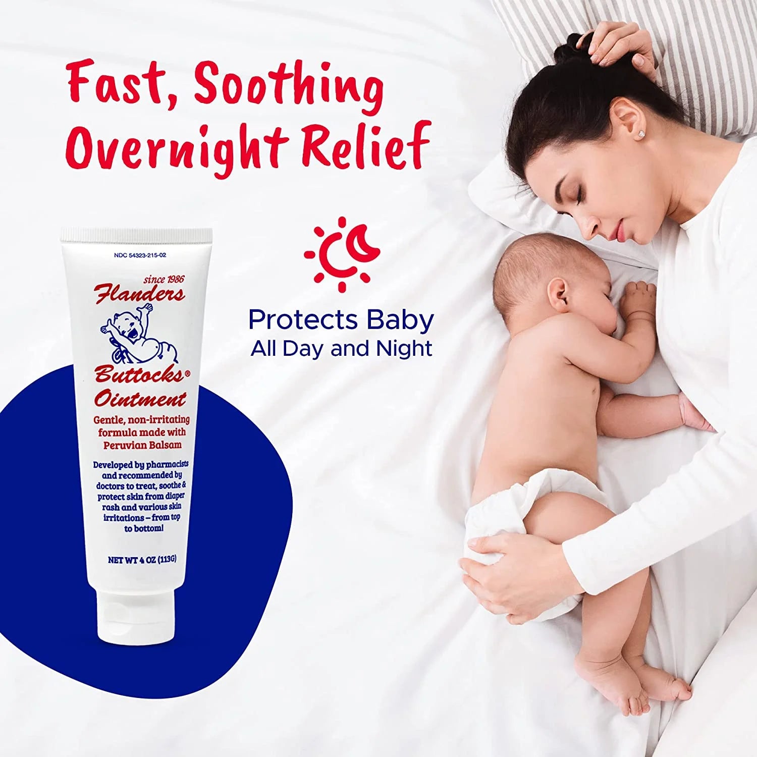 Flanders Buttocks Ointment - Pharmacist Developed Premium Paraben-Free, Soothing Diaper Rash Ointment, 4 Ounce