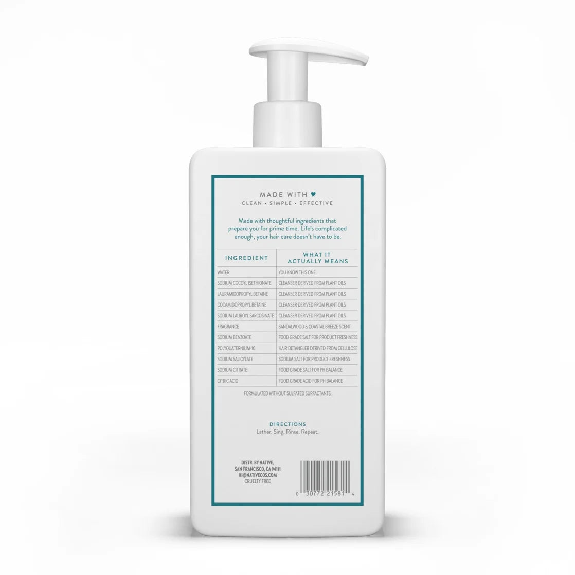 Native Limited Edition Sandalwood & Coastal Breeze 2-In-1 Shampoo & Conditioner 16.5 Oz