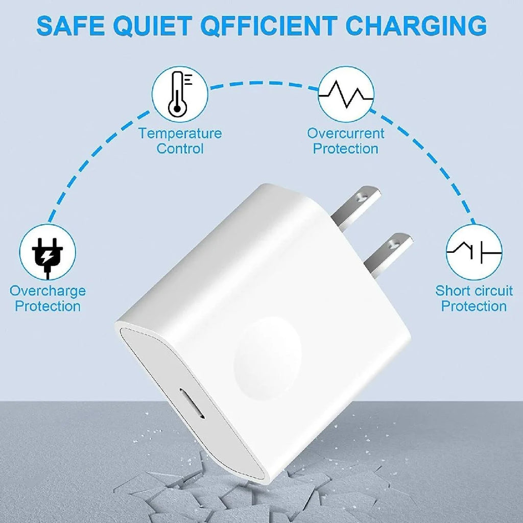 20W USB-C Fast Charger with Type-C Cable – Compatible with Iphone, Ipad & Android Devices