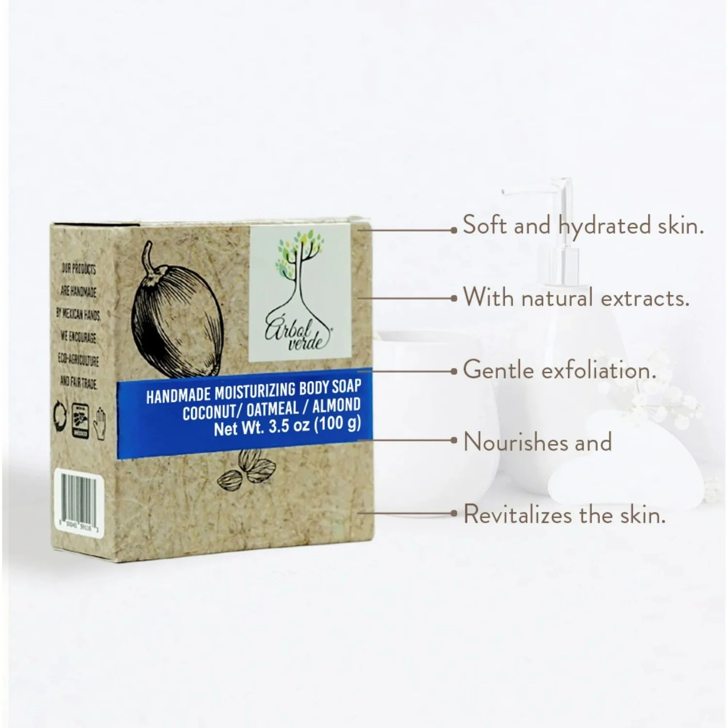 (4 Pack) Natural Vegan Moisturizing Body Soap Bar, Deeply Hydrates, 3.53 Oz