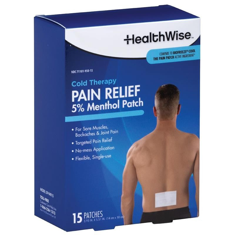 Cold Therapy Menthol Pain Relief Patch | 5% Menthol | Back and Large Areas | 3.9