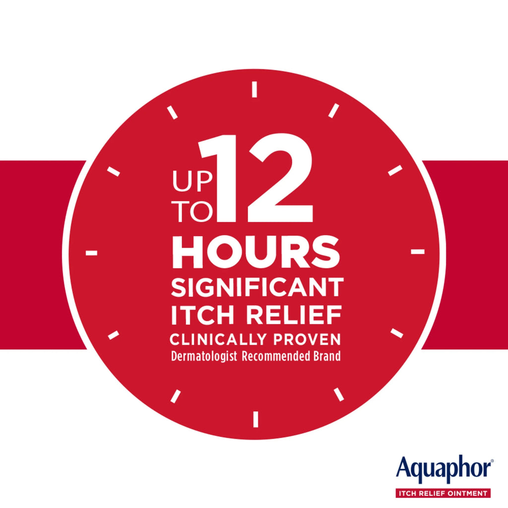 Aquaphor Itch Relief Ointment, 1% Hydrocortisone Anti-Itch Cream, Fast-Acting, 2 Oz