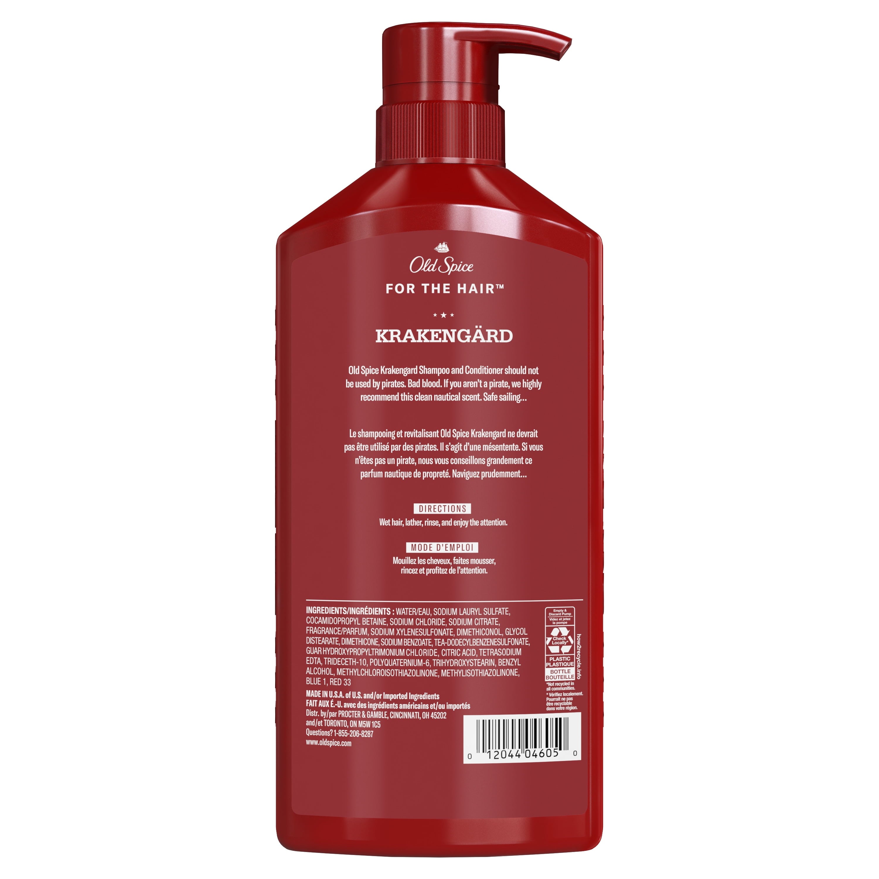 2In1 Moisturizing Mens Shampoo and Conditioner, All Hair Types, Krakengard, 22 Fl Oz