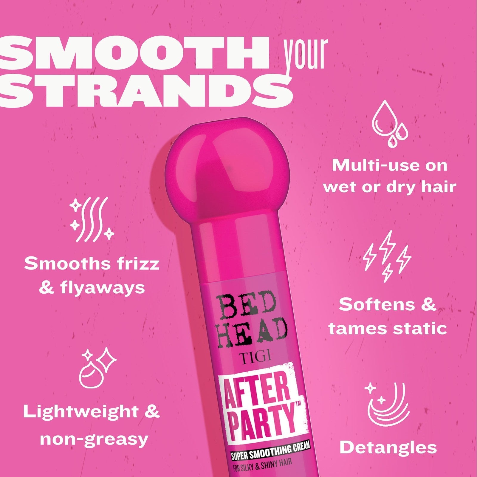 Bed Head by after Party Super Smoothing Cream for Frizzy and Dull Hair, 3.38 Fl