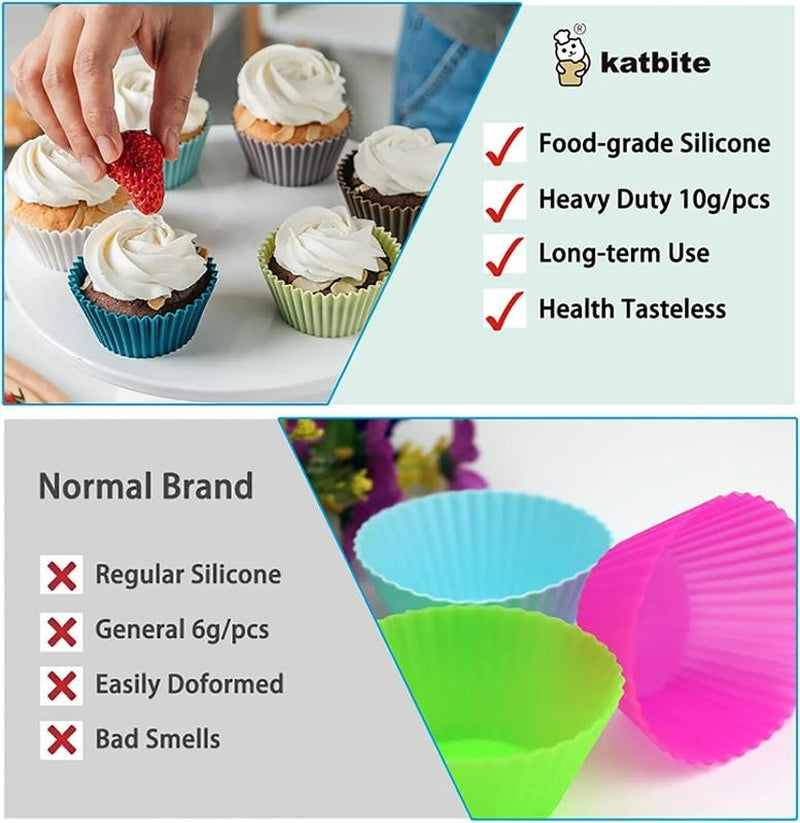 24 PCS Multi-Color Silicone Cupcake Baking Cups Cupcake Liners