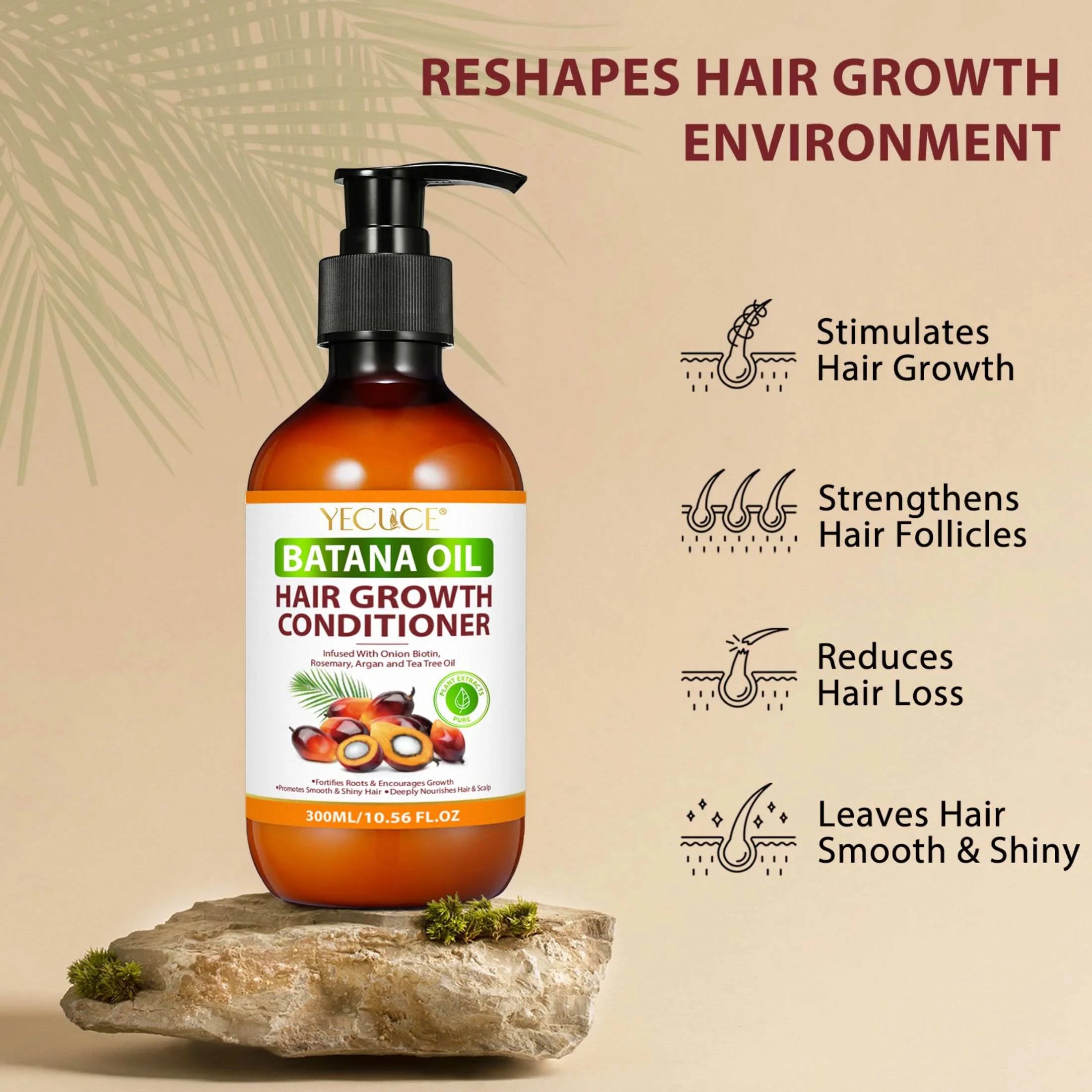 Batana Oil Conditioner for Men and Women Daily Hair Care, for Curly & Straight Hair 300Ml