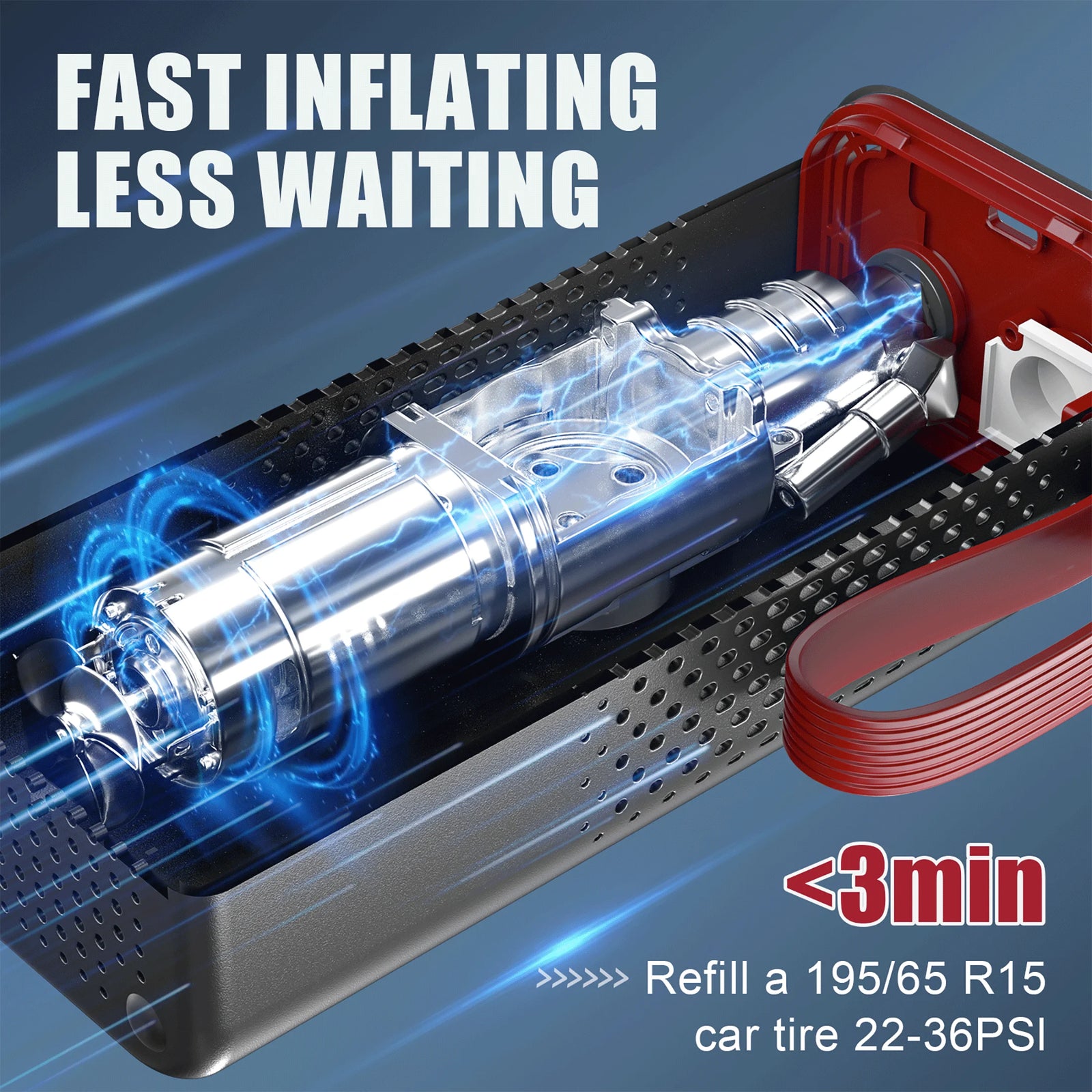 Cordless Tire Inflator Portable Air Compressor, 7800Mah 150PSI Air Pump with Aut