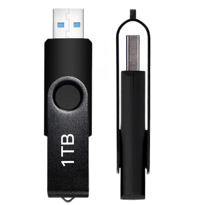 1TB USB Flash Drive 1000GB 1Pack Rotatable Memory Stick External Storage Drive F
